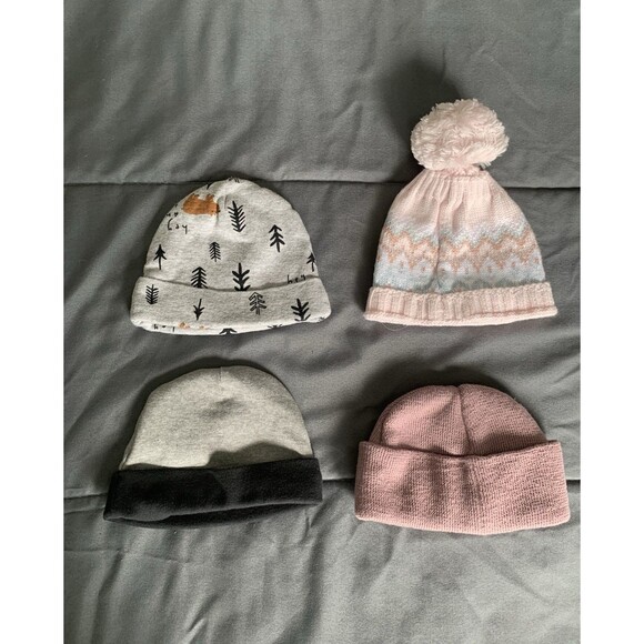 Baby Beanie Hats Boy Girl 0-3 Mos 3 Mos 0-6 Mos Assorted Lot of 9 - Picture 8 of 8
